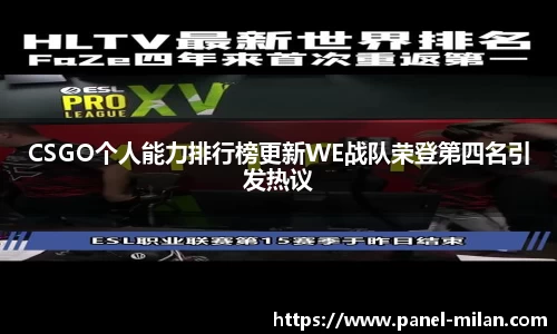 CSGO个人能力排行榜更新WE战队荣登第四名引发热议